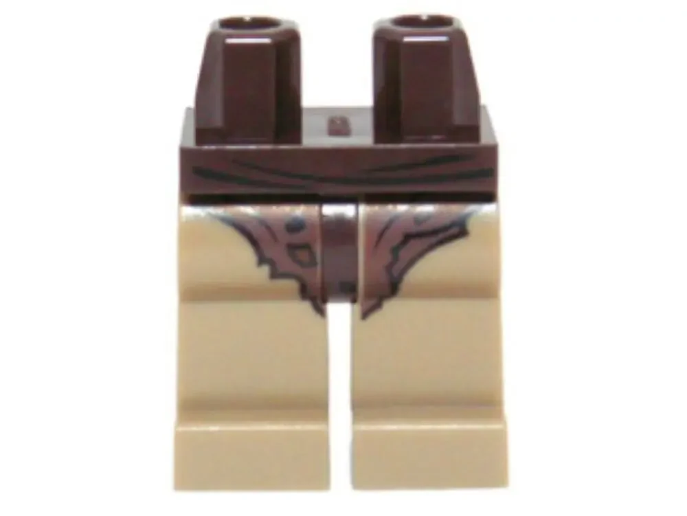 LEGO® Part 970c69pb06 - Hips and Dark Tan Legs with Torn Orc Loincloth Pattern